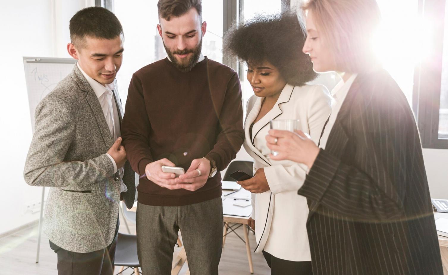 Modern office workspace showcasing collaborative financial planning environment